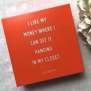 5x5 "I Like My Money" Box Art wood Dabney Lee wall decor orange